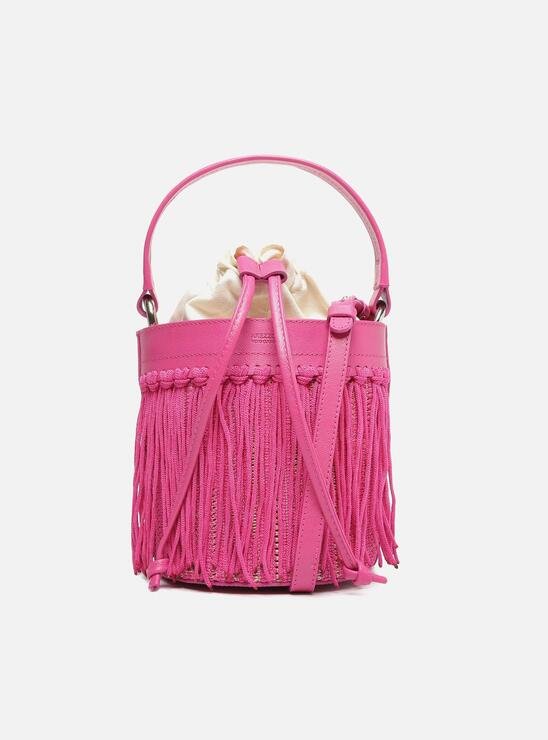 Bolsa Bucket Rosa Arezzo Franjas Luci Média