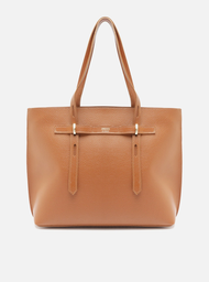 Bolsa Shopping Marrom Arezzo Grande Alças Metais