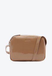 Bolsa Tiracolo Bege Anacapri Pequena Lisa Verniz