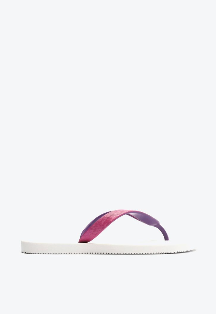 Chinelo De Dedo Branco E Roxo Brizza
