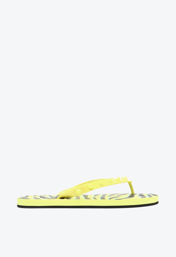 Chinelo De Dedo Amarelo Brizza Estampa Rock