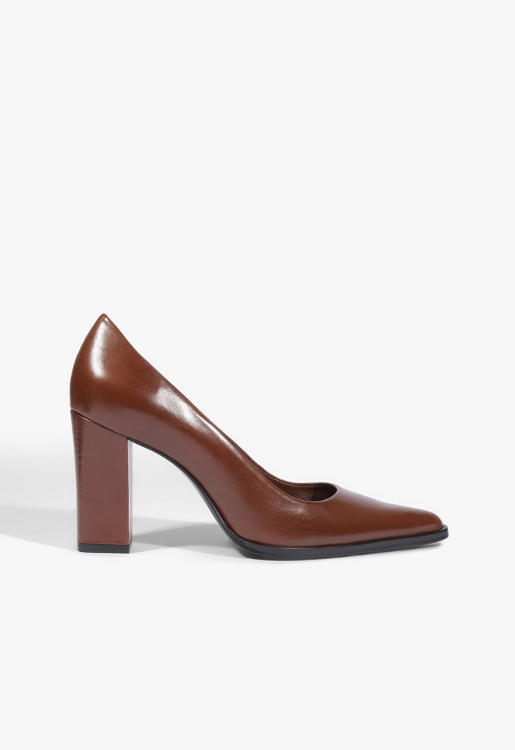 Scarpin Eleanor Couro Marrom