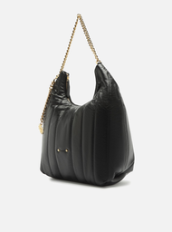 Bolsa Hobo Preta Arezzo Couro Grande Rebites