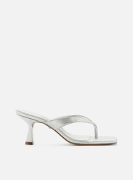 Sandália Prata Arezzo Snake Salto Fino Flip Flop