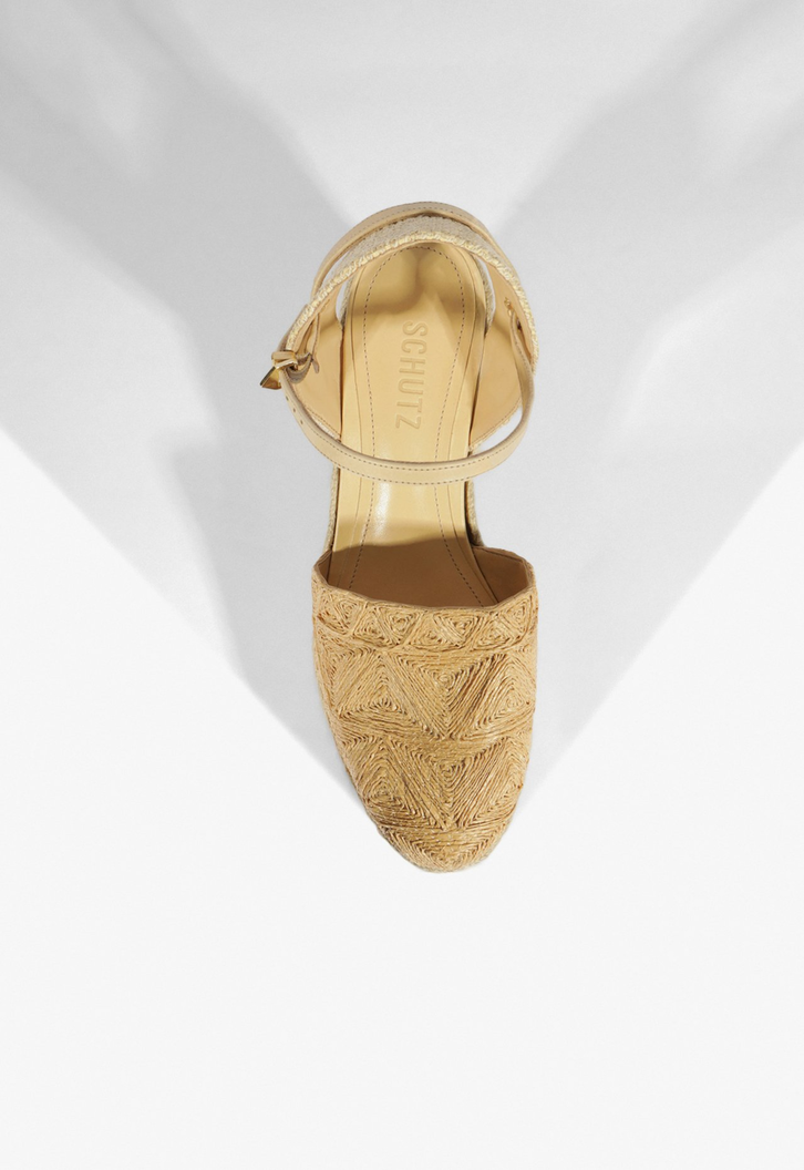 Sandália Wedge Bege