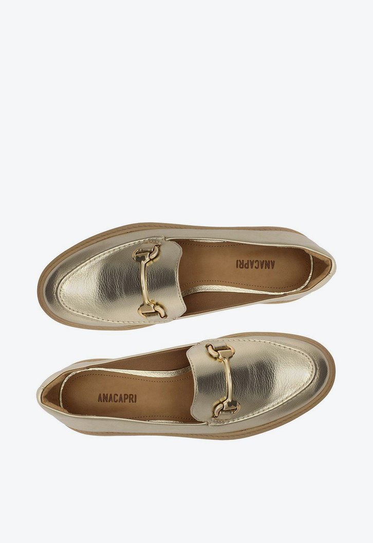 Mocassim Dourado Minimalista Bridão