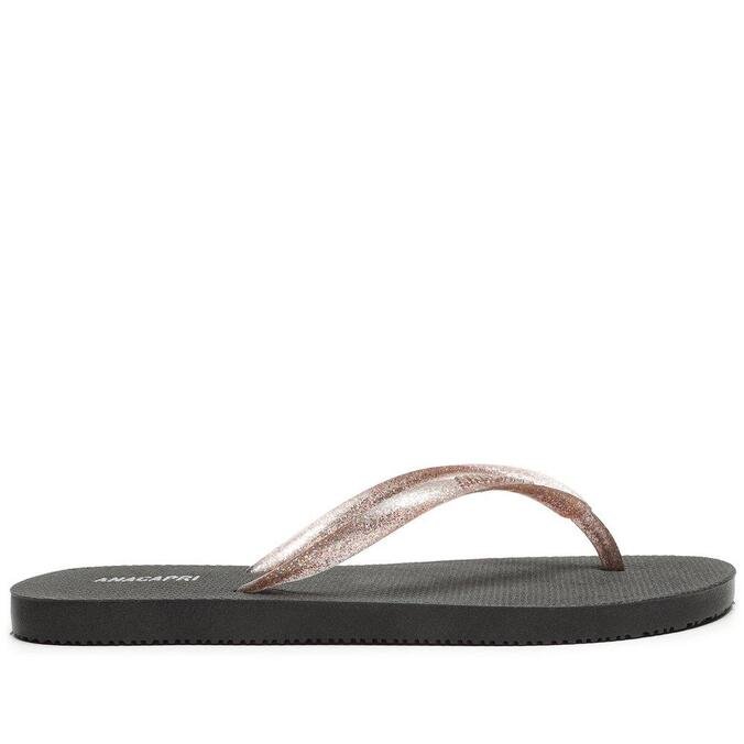 Chinelo Anacapri Preto Plástico Glitter | ZZ MALL