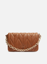 Bolsa Tiracolo Marrom Arezzo Matelassê Pequena