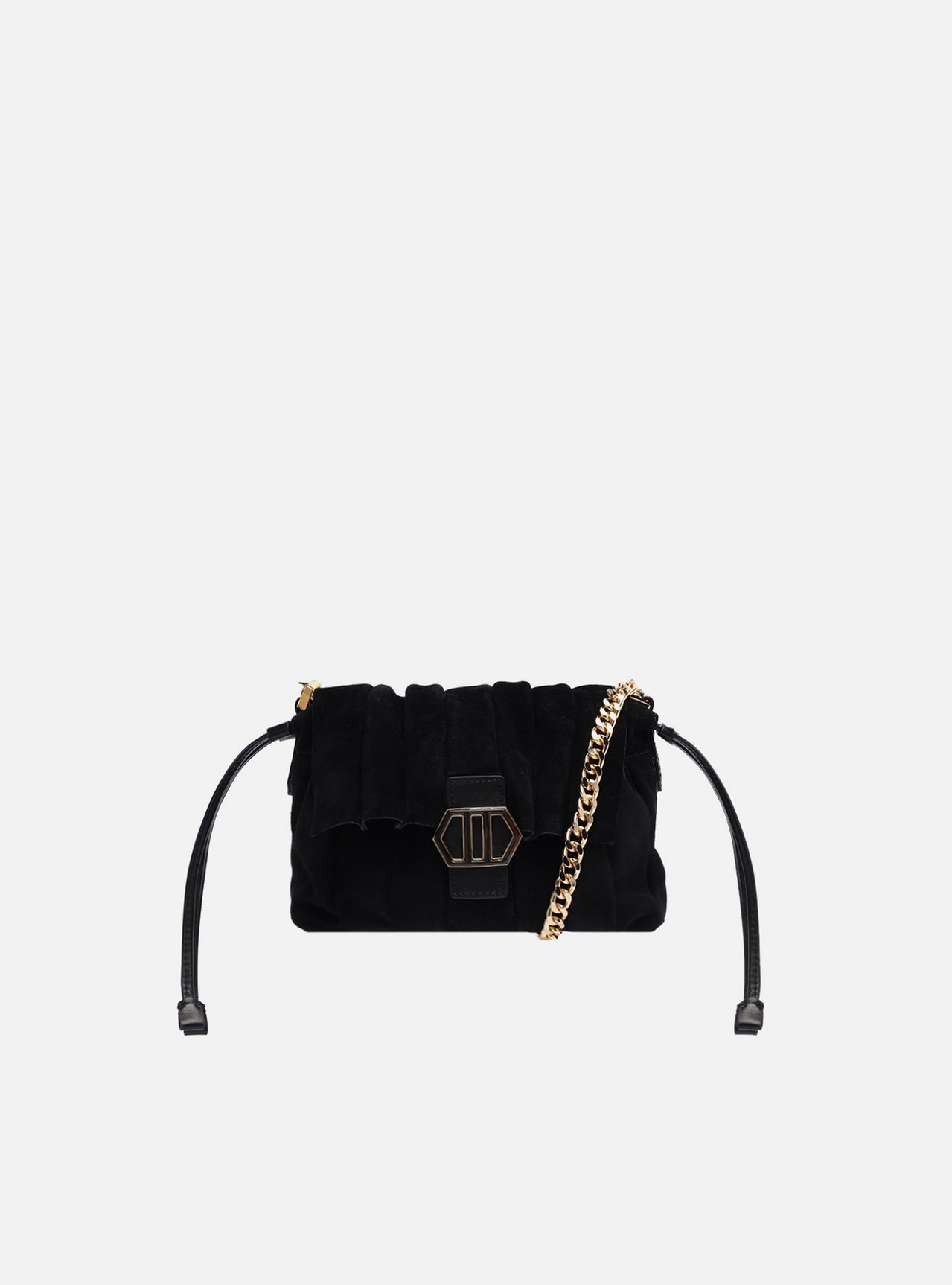 Bolsa Preta Média Alça Dourada | ZZ MALL