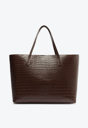 Bolsa Shopping Marrom Schutz Grande Betty Couro Croco