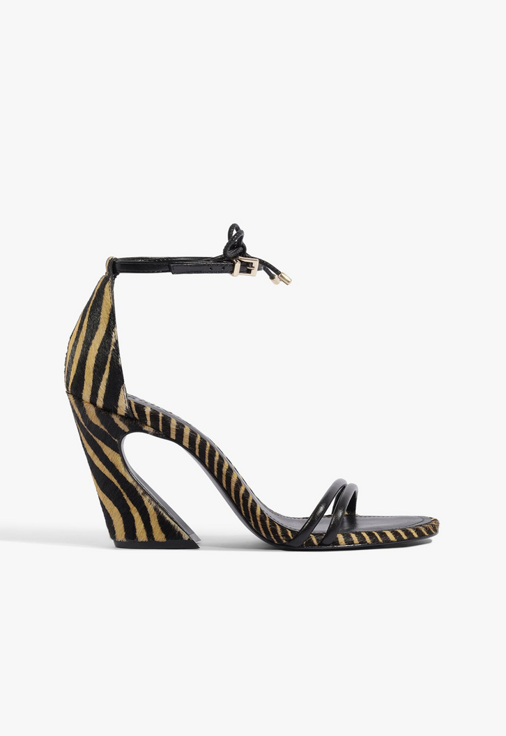 Sandália Cecil Couro Animal Print
