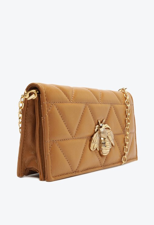 Bolsa Carteira Believe Matelassê Couro Marrom