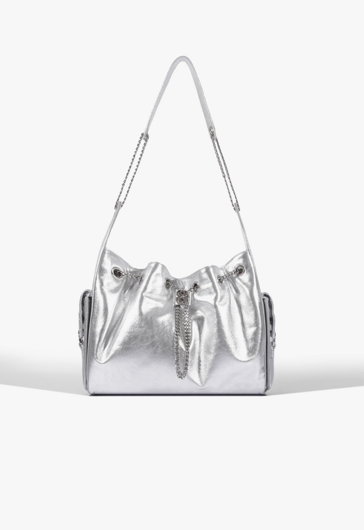 Bolsa Schutz  Lilibet Média Couro Prata