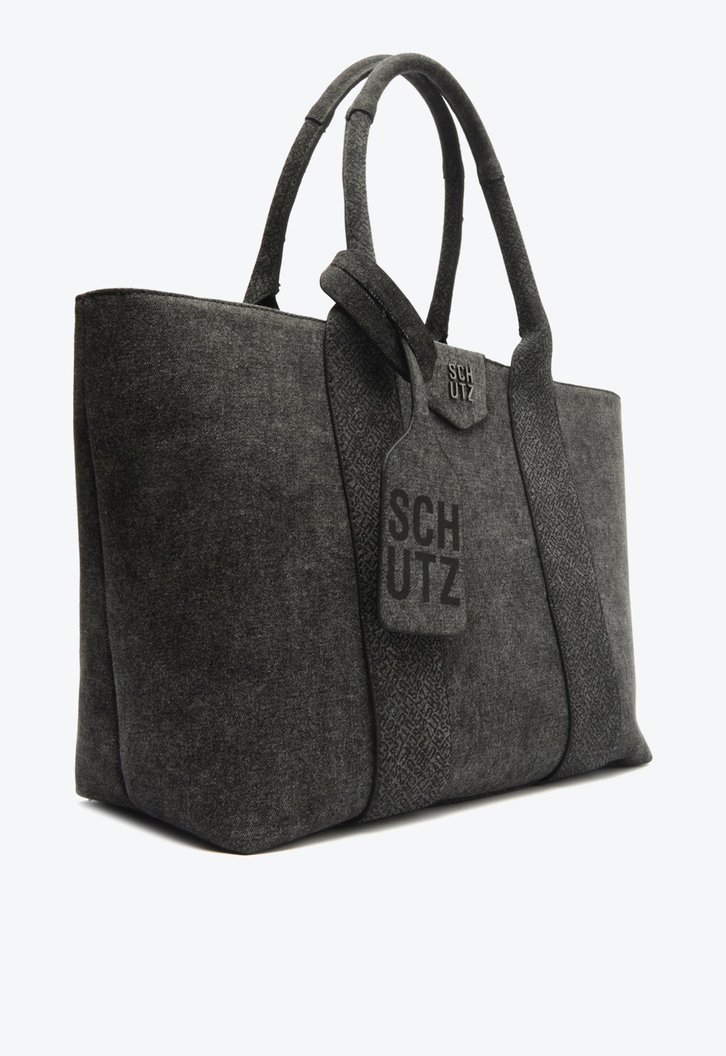 Bolsa Shopping Jeans Preta Schutz Grande