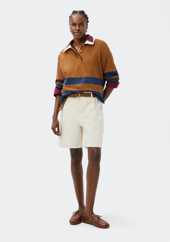 Blusão Oversized Marrom Hering Gola Polo
