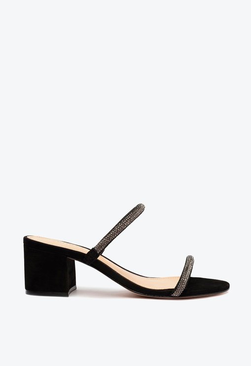 MULE Schutz BLOCK HEEL ARC GLAM BLACK