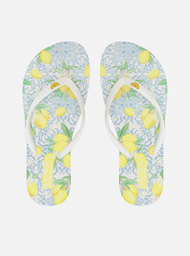 Chinelo de Dedo Branco Estampado Limão