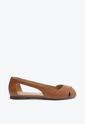 Sapatilha Marrom Anacapri Peep Toe Recortes Aberta