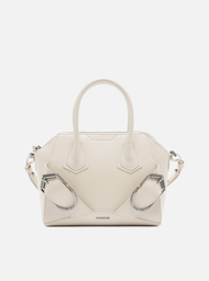 Bolsa Tote Branca Arezzo Couro Média Maxi Fivelas