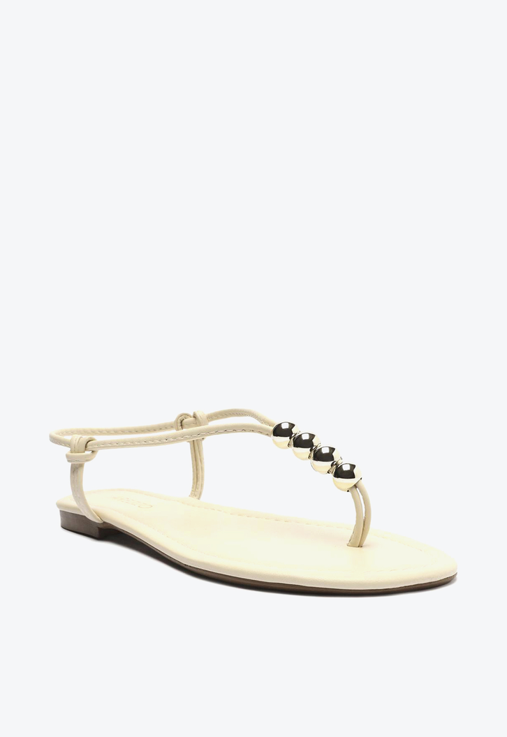Sandália Branco Arezzo Rasteira Slim Light Citrus