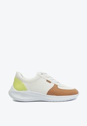 Tênis De Amarrar Branco Anacapri Sporty Recortes Nude