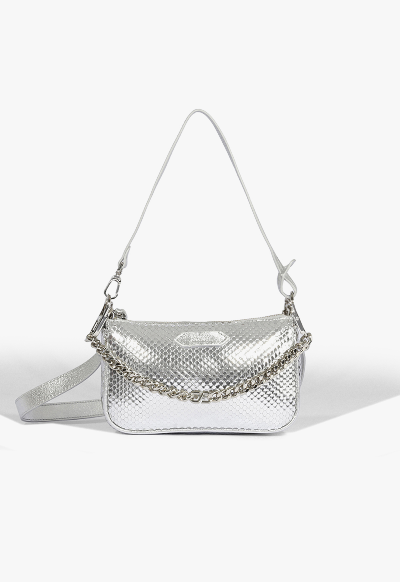 Crossbody Prata Schutz Emmy Texture | ZZ MALL