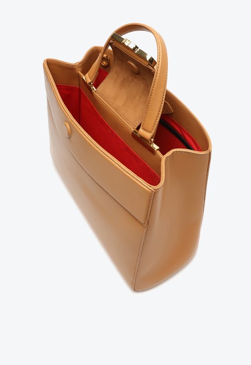 Bolsa Tote Tiracolo Annie Couro Bege