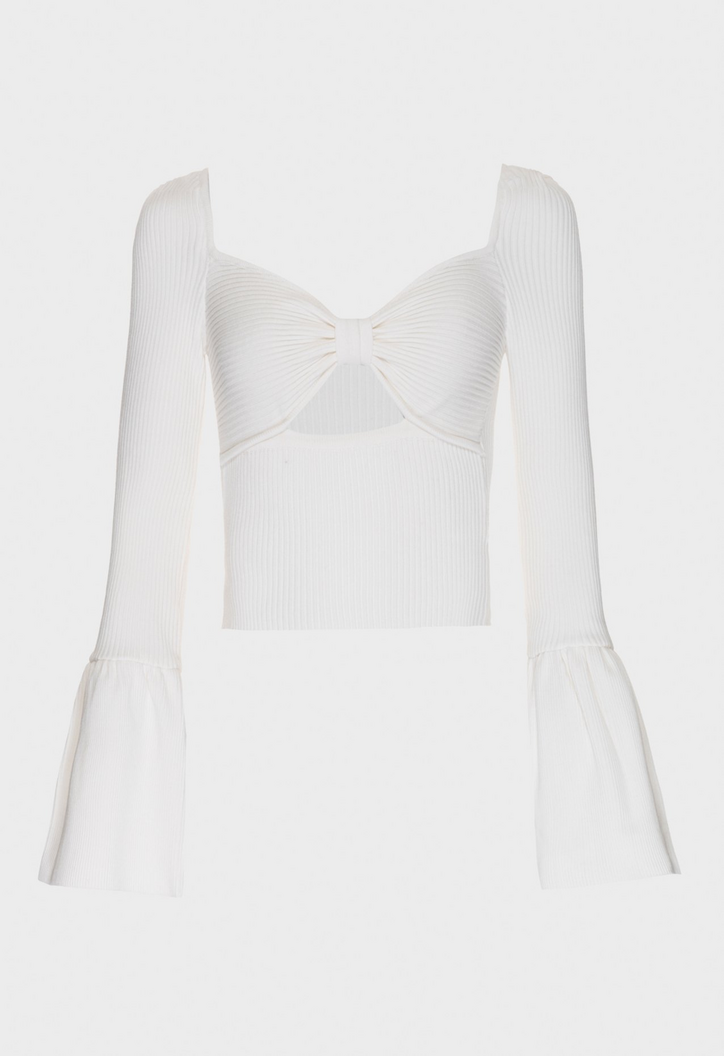 Blusa Manga Longa Tricô Heloa Branca