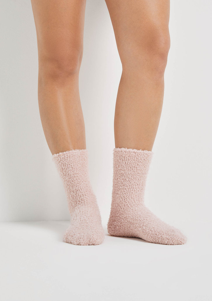 Kit 2 Pares De Meias Cinzas e Rosas Hering Cano Longo Estampadas Em Fleece
