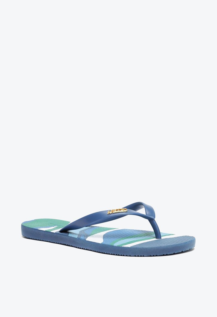 Chinelo De Dedo Azul Estampado Brizza