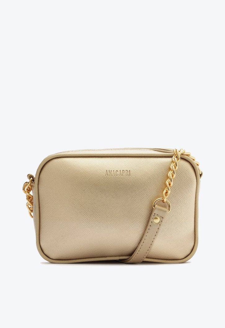 Bolsa Tiracolo Pequena Essencial Dourada