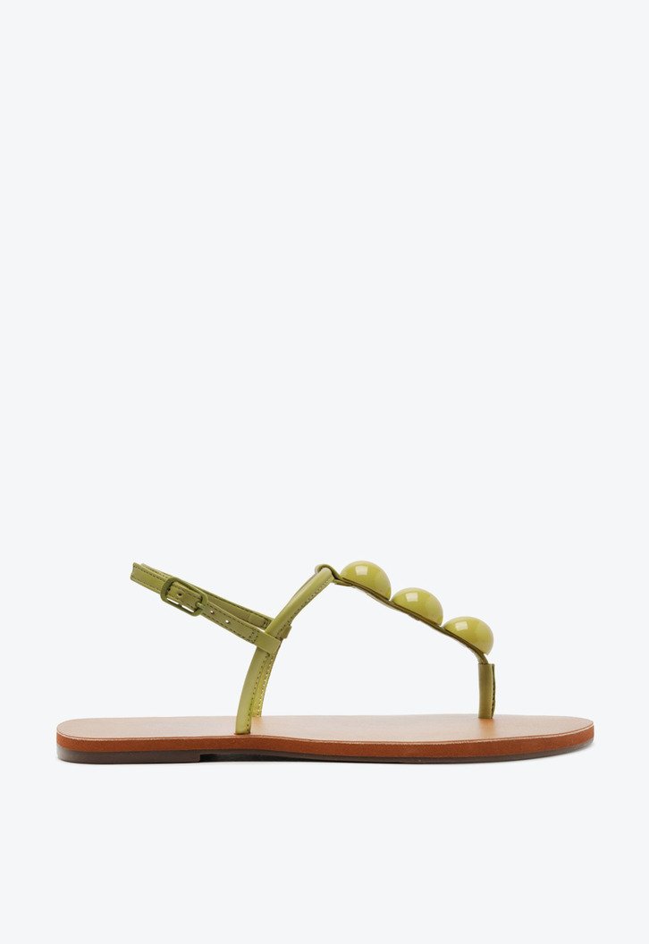 Sandália Rasteira Slim Adorno Verde