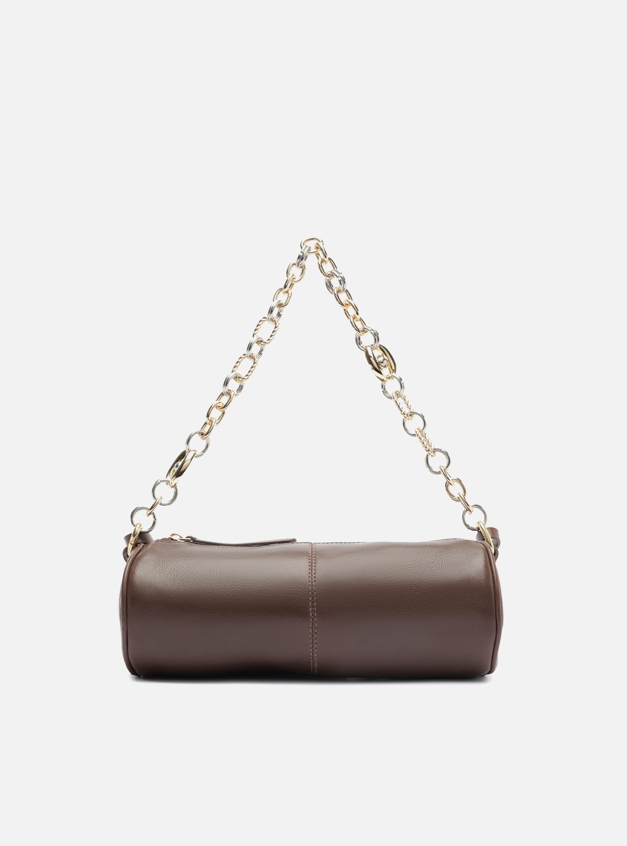 Bolsa Shoulder Marrom Couro Média Corrente Elos | ZZ MALL