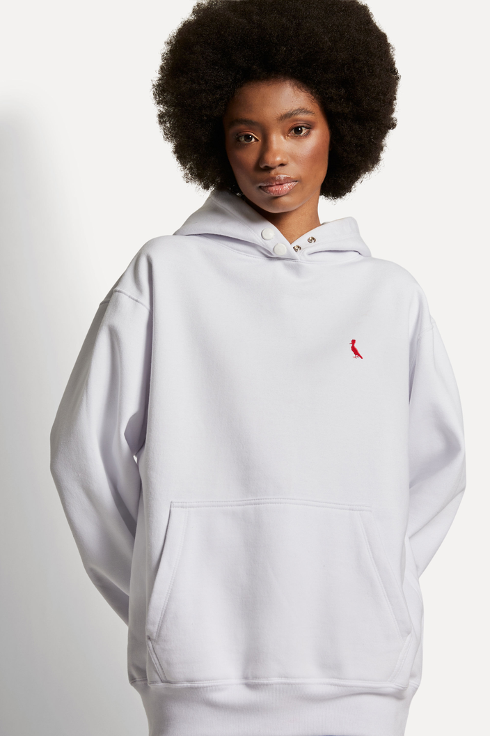 Moletom Hoodie Branco Reserva Feminino Brasa Pica Pau Bordado