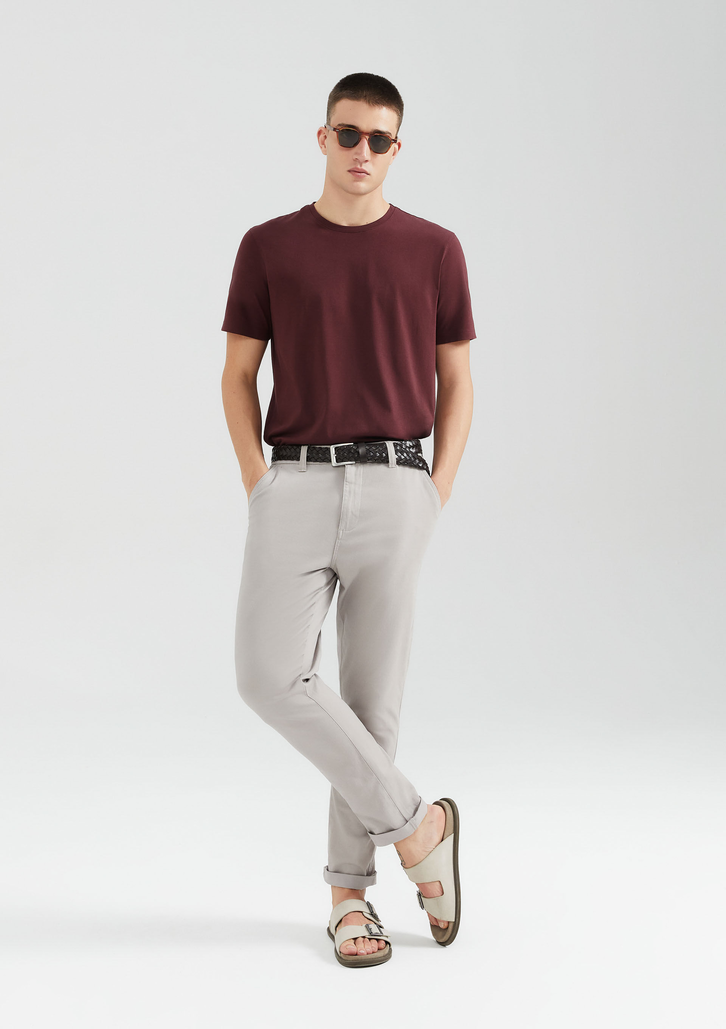 Camiseta Básica Vinho Hering Masculina Manga Curta Pima