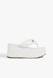 Sandália Thong Plataforma Alta Branca
