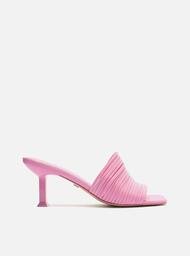 Mule Rosa Arezzo Salto Taça Multi Tiras