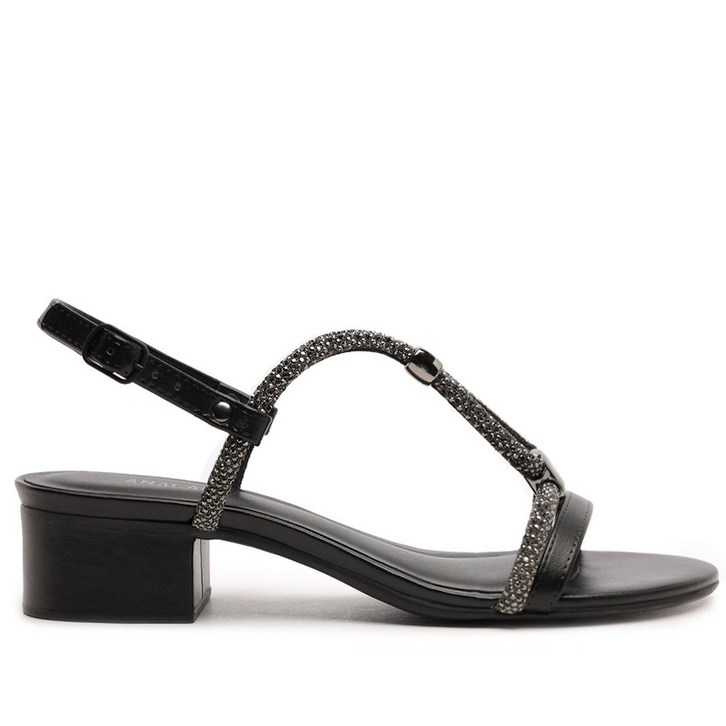 Sandália Tiras Glam Angélica Preta