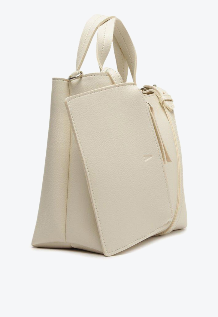 Bolsa Tote Pouch Branca Anacapri Divisórias Média