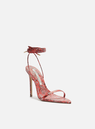 あき sa ma Sandália Vermelha Arezzo Paisley Salto Alto Amarração Livia