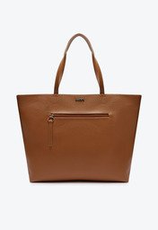 Bolsa Shopping Marrom Anacapri Neutra Zíper Grande