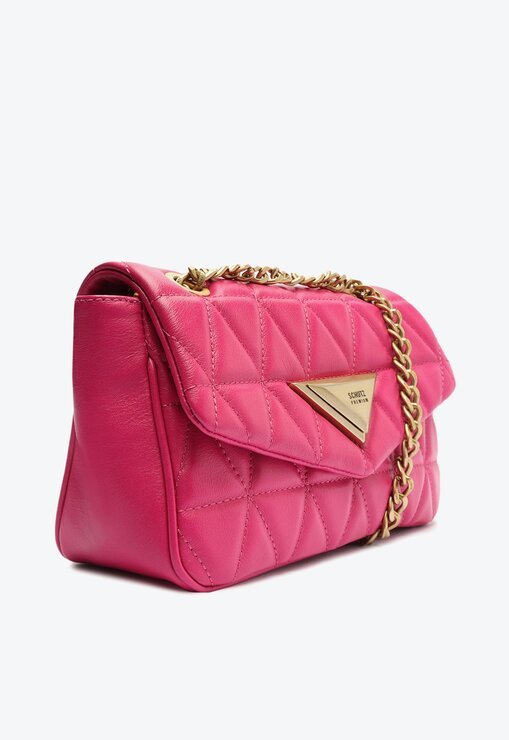BOLSA TIRACOLO ROSA SCHUTZ PEQUENA NEW 944 COURO MATELASSÊ PINK