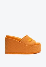 Sandália Mule Plataforma Laranja Schutz Lorelay Tecido