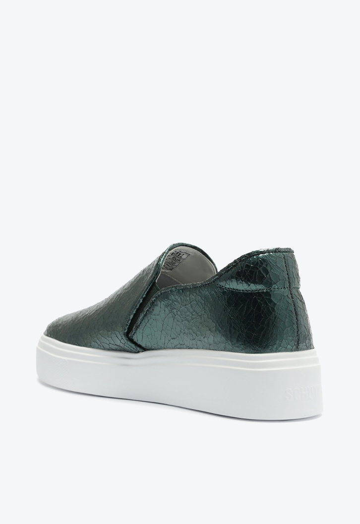 TÊNIS SLIP ON couro verde