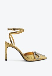 Scarpin Dourado Schutz Laço Couro