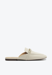 Mule Nude Anacapri Bico Quadrado Corrente