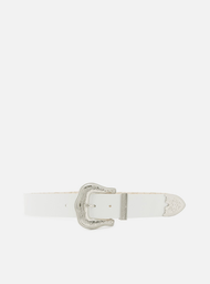 Cinto Branco Arezzo Couro Fivela Western