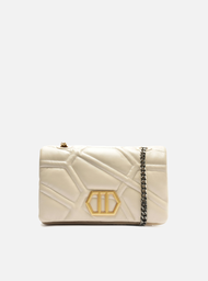 Bolsa Tiracolo Branca Arezzo Couro Emma Média Retangular
