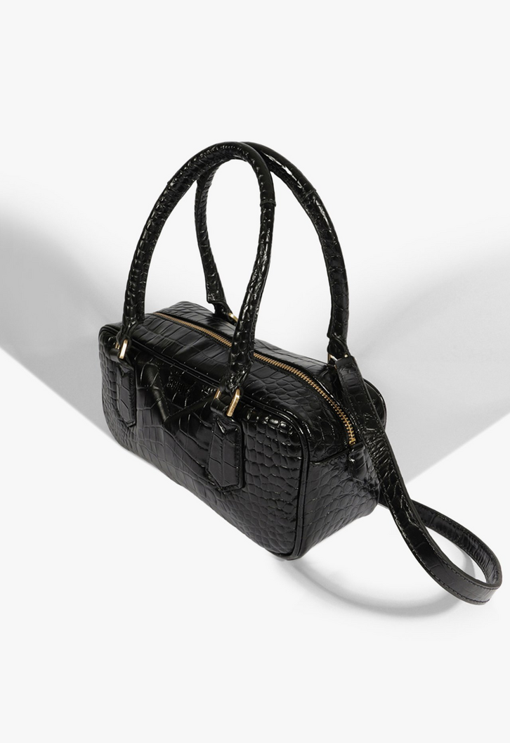 Bolsa Tote Tiracolo Holly Couro Preta | ZZ MALL
