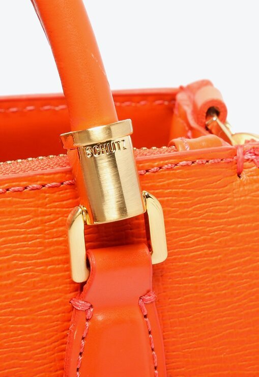 BOLSA MINI TOTE LARANJA SCHUTZ PEQUENA LORENA VERÃO COURO